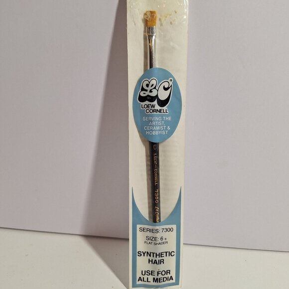 Vintage Loew Cornell 7300 Size 6 Flat Shader Synthetic Hair Brush All Media New - Picture 2 of 8